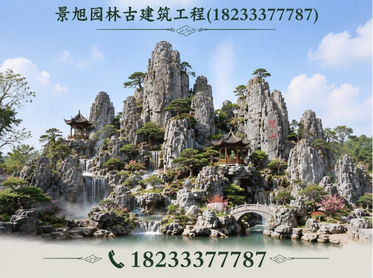 定州市水泥塑山展示图